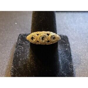 925 Sterling Silver Ring with 3 Topaz Stones Size 6.5